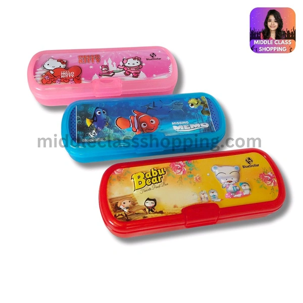 High Quality 3D Cartoon Printed Double Divisonal Pencil Box (21.2×8cms) MC336