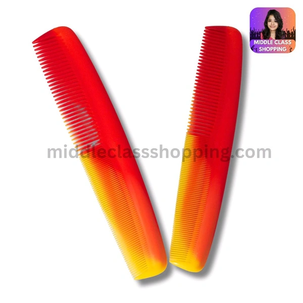 Premium Big Curvy Double Teeth Reddish Ivory Color Combs MC398