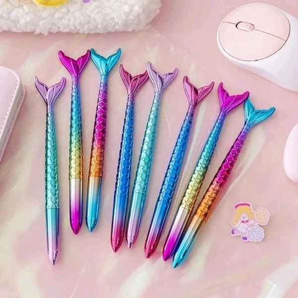 Super Cute Luxury Metalic Gradient Colored Fish Shaped Pen With Catridge MC475