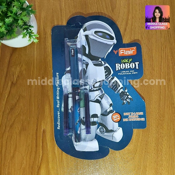 Premium Quality Flair Robot Liquid Ink Fountain Pen With 2 Catridges MC571
