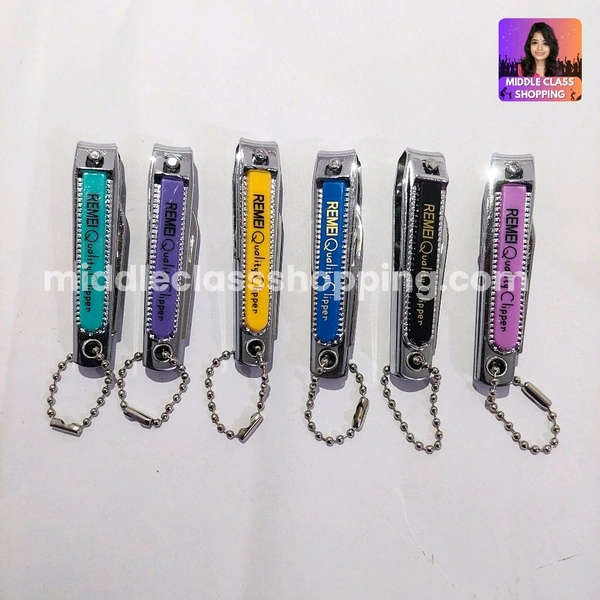 Remei High Quality Solid Colored Metal Nail Cutters With Colorful Top Layer MC597