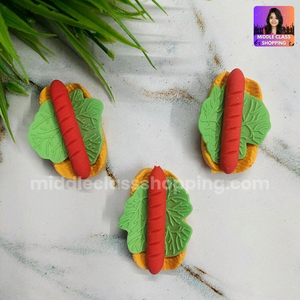 Kids Favorite Big Sized Cute Facny 3D HotDog Eraser MC648