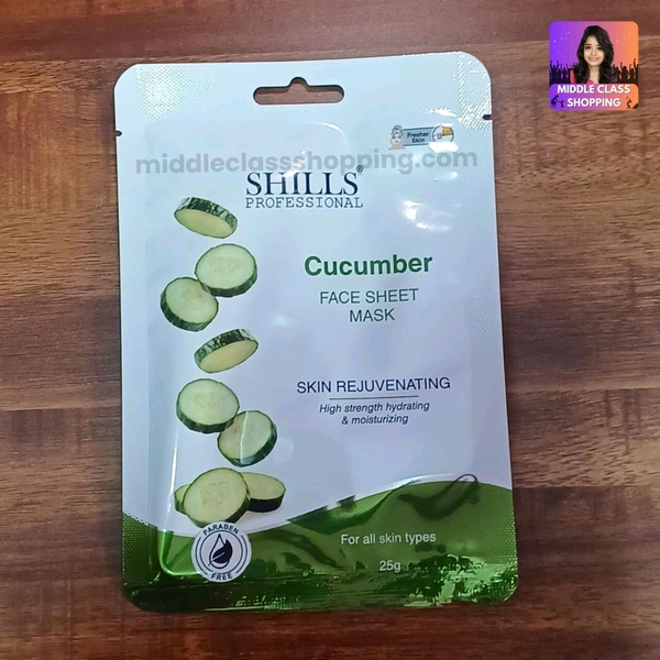 SHILLS Professional Premium Wet Face Sheet Mask For High Strength Hydrating And Moisturizing (Cucumber)  MC732