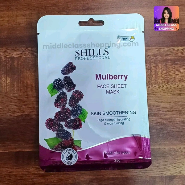 SHILLS Professional Premium Wet Face Sheet Mask For High Strength Hydrating And Moisturizing (Mulberry)  MC734