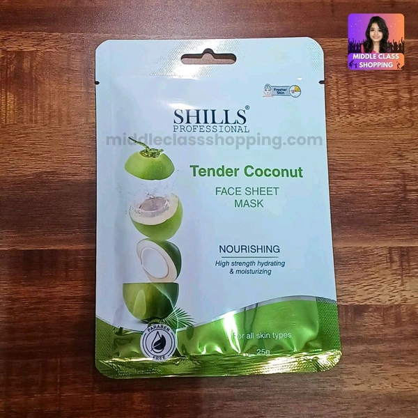 SHILLS Professional Premium Wet Face Sheet Mask For High Strength Hydrating And Moisturizing (Tender Coconut)  MC735