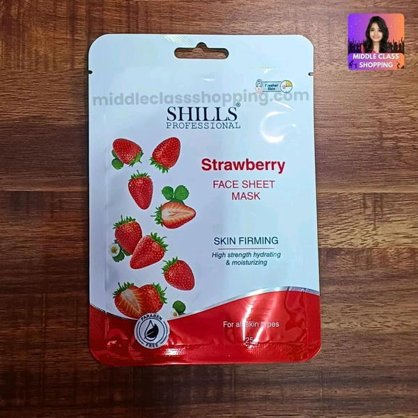SHILLS Professional Premium Wet Face Sheet Mask For High Strength Hydrating And Moisturizing (Strawberry)  MC737