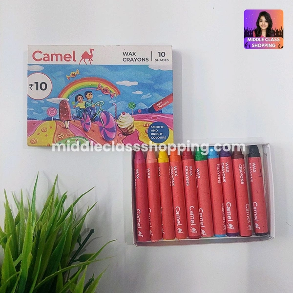 Camlin Premium Wax Crayons (10 SHADES) MC777