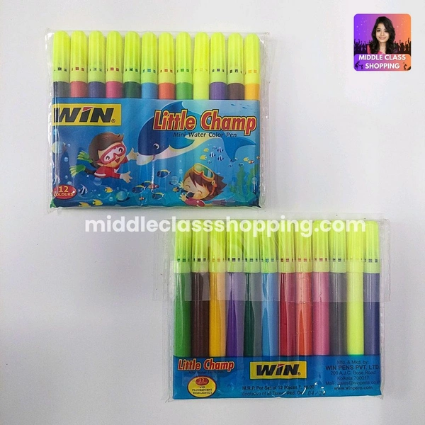 Win Premium 12 in 1 Water Color Sketch Pens (Small Sized 12 Colors) MC781