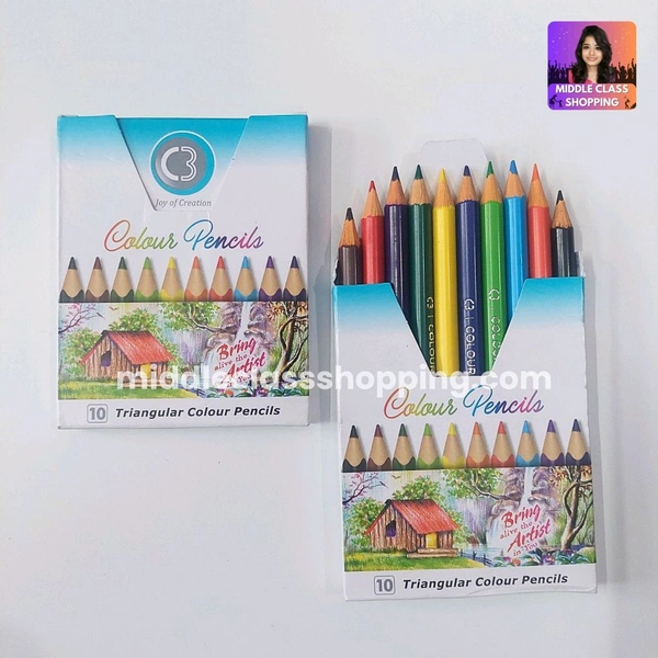 Doms Premium 10 in 1 Colour Pencils (Small Sized 10 Colors) MC783
