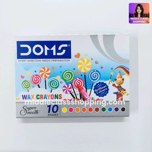Doms Premium Wax Crayons (10 SHADES) MC801