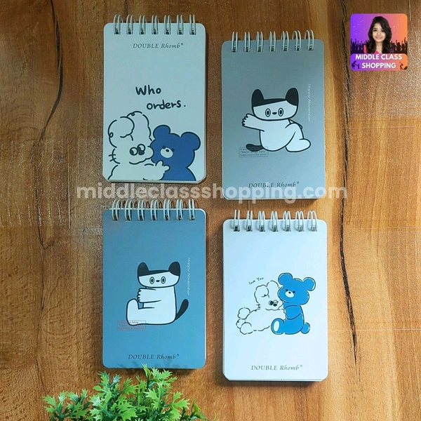 Trending Super Cute Pocket Firendly Cartoon Printer Mini Spiral Diary MC900