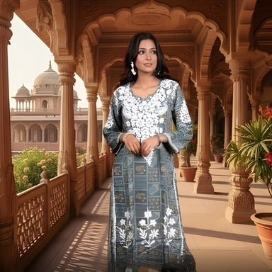 Chikankari Long Kurtis