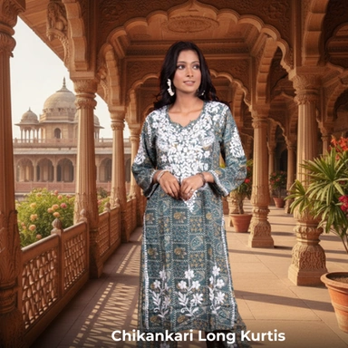 Chikankari Long Kurtis