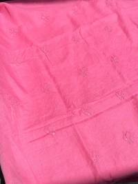 Naaz Chikankari Netpatch Unstiched Kurta - Hot Pink