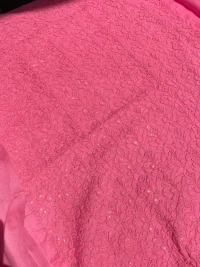 Naaz Chikankari Netpatch Unstiched Kurta - Hot Pink