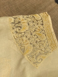 Naaz Chikankari Netpatch Unstiched Kurta - Beige
