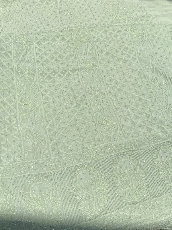 Mint Green Pure Viscose Unstiched Kurta Dupatta - Mint Green