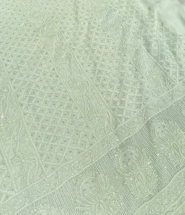 Mint Green Pure Viscose Unstiched Kurta Dupatta - Mint Green