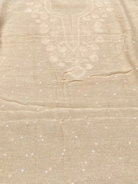 Noor-e-mulmul Peach Unstitched Chikankari Set - Peach