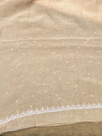 Noor-e-mulmul Peach Unstitched Chikankari Set - Peach