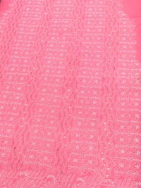 Peach Chikankari Unstiched Dress Material