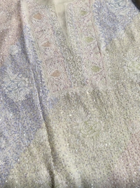 Exquisite Chikankari With Full Sequins Jaal Work Unstiched Dress Material - Unstiched
