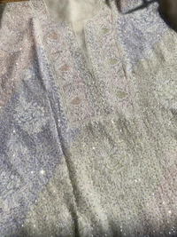 Exquisite Chikankari With Full Sequins Jaal Work Unstiched Dress Material - Unstiched