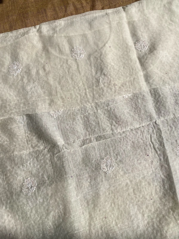 Exquisite Chikankari With Full Sequins Jaal Work Unstiched Dress Material - Unstiched