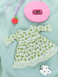 Kids Chikankari Co-ord Sets In Mulmul Print(Mehndi Green) - 26, Mehndi Green