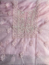 Karizma Premium Pink Chikankari Unstiched Dress - Unstiched, pink