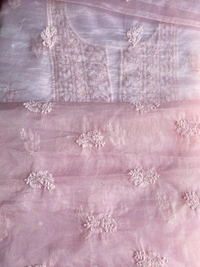 Karizma Premium Pink Chikankari Unstiched Dress - Unstiched, pink