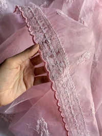 Karizma Premium Pink Chikankari Unstiched Dress - Unstiched, pink