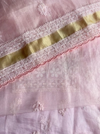 Karizma Premium Pink Chikankari Unstiched Dress - Unstiched, pink