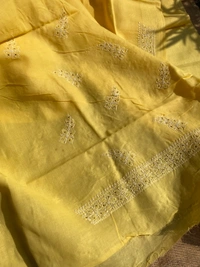Yellow Traditional Chikankari Mukaish Unstiched Dress
