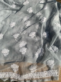 Grey Chikankari Georgette Unstiched Dress