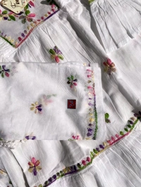 Snow White Chikankari Frill Frock Set - 36