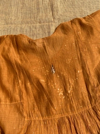 Roohani – Mustard Handcrafted Mukaish Gown Set - Semi Stiched - Semi Stiched, Mustard