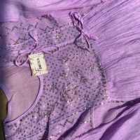 Roohani –Lilac Handcrafted Mukaish Gown Set - Semi Stiched, Lilac