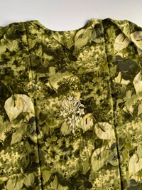 Anaya Chikankari Reyon Goldprint Long Kurti - L(40), Mehndi