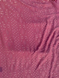Onion Pink Chikankari Mukaish Viscose Unstiched Dress - Onion Pink