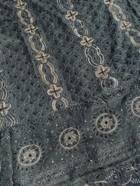 Black Chikankari Unstiched Dress Material - Black