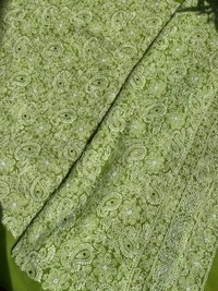 Green Chikankari Georgette Unstiched Dress - Green