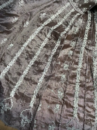 Metallic Coffee Brown Chikankari Tissue Gown Set