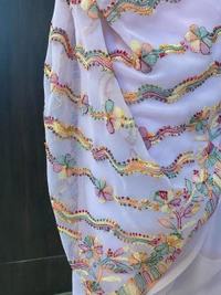 Pink Chikankari Multi Embroidered Saree - Pink