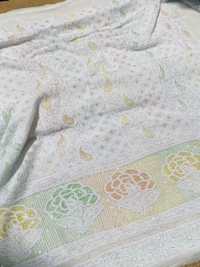 White Chikankari Multi Zardozi Unstiched Dress