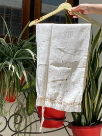 Roohani White Mukaish Semi Stiched Coord Set