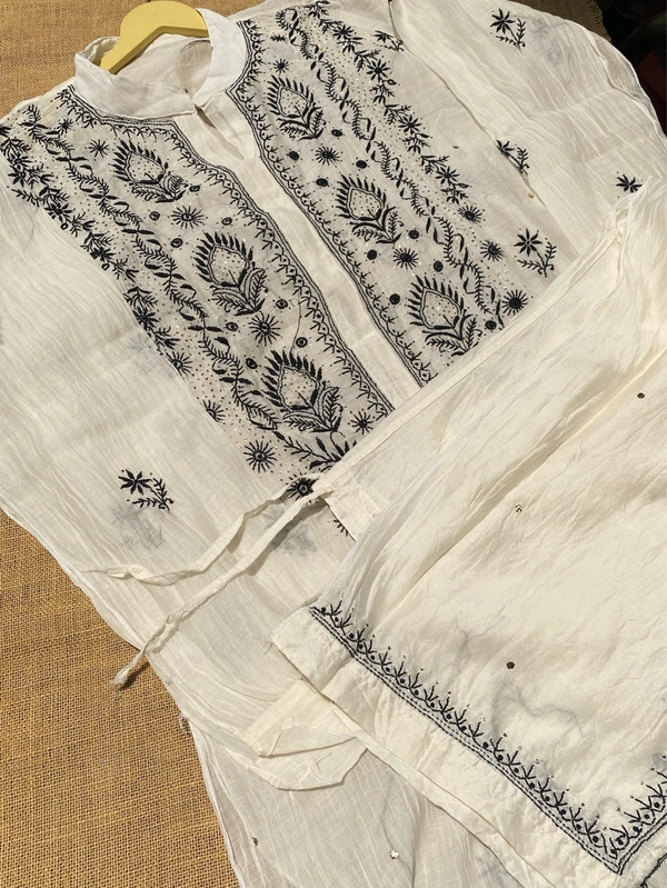 Tamanna Black embroidered Chikankari Semi Stiched Coord Set