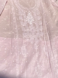 Soft Pastels Mul Chanderi Unstiched Kurta Dupatta - Powder Rose Pink
