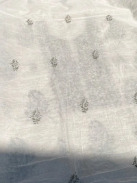 Noor-e-Mulmul Chikankari Unstiched Sets - Gray