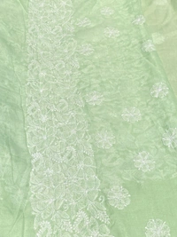 Traditional Seagreen Chikankari Jaalwork Unstiched Dress - Pista Green